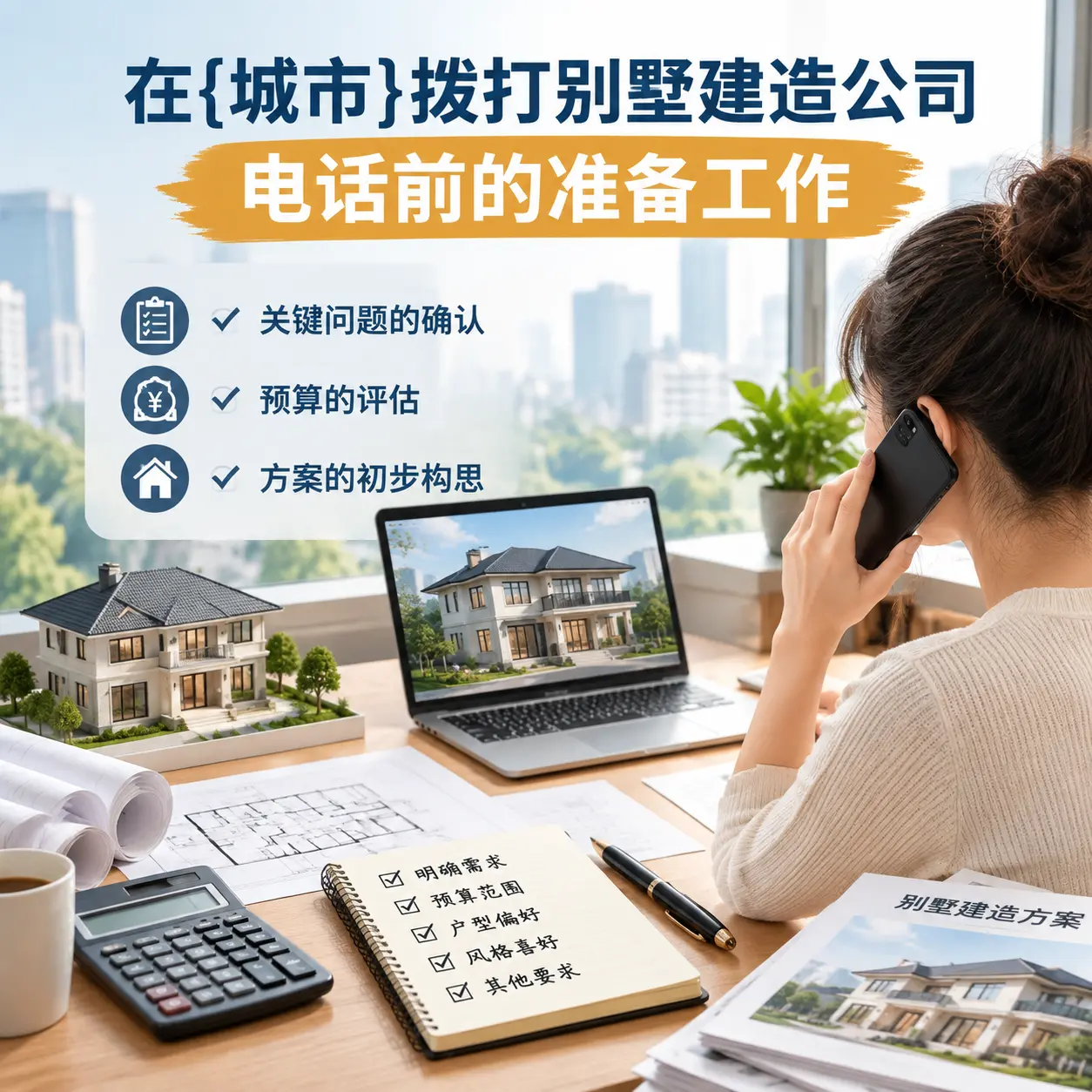在陕西拨打别墅建造公司电话前的准备工作