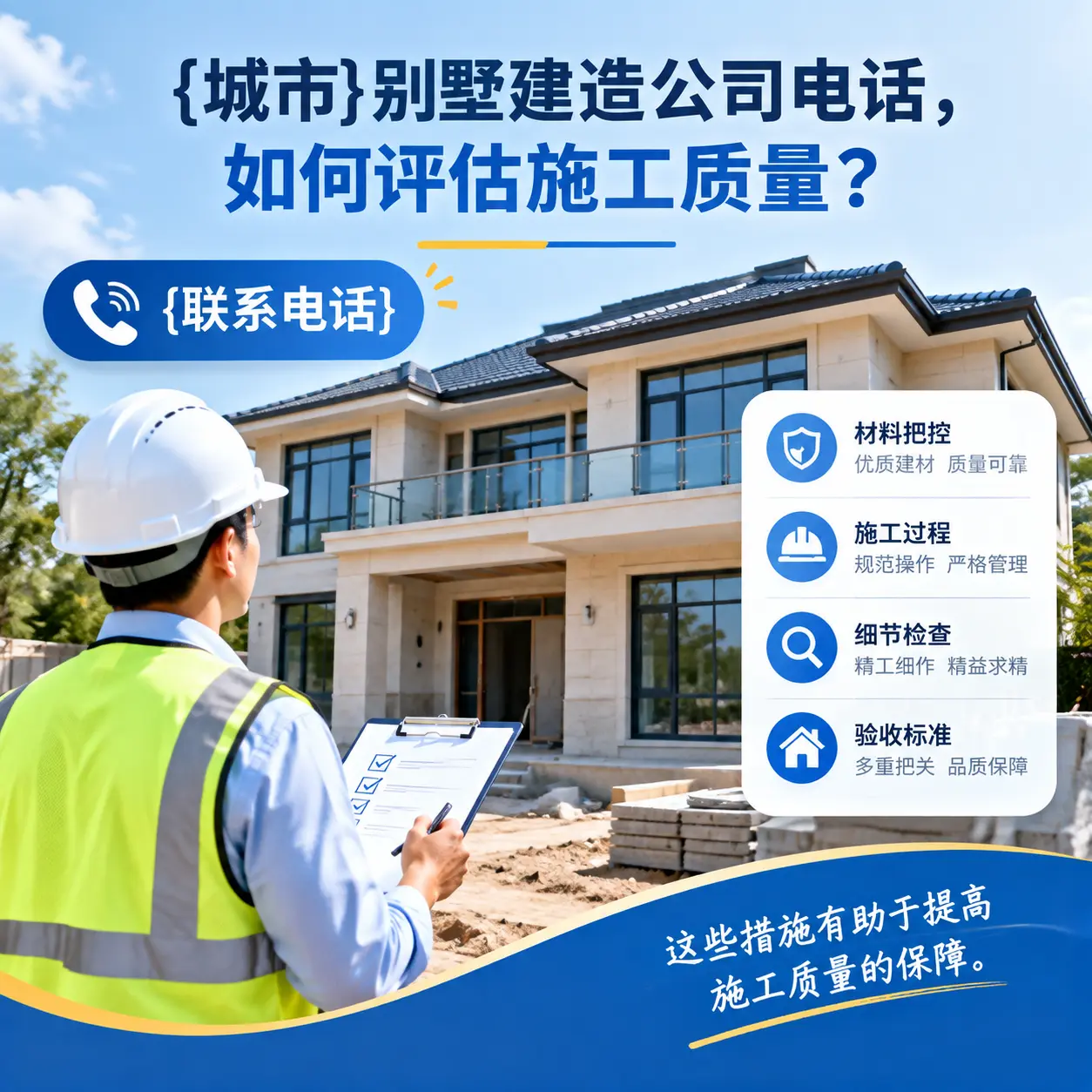 陕西别墅建造公司电话,如何评估施工质量?