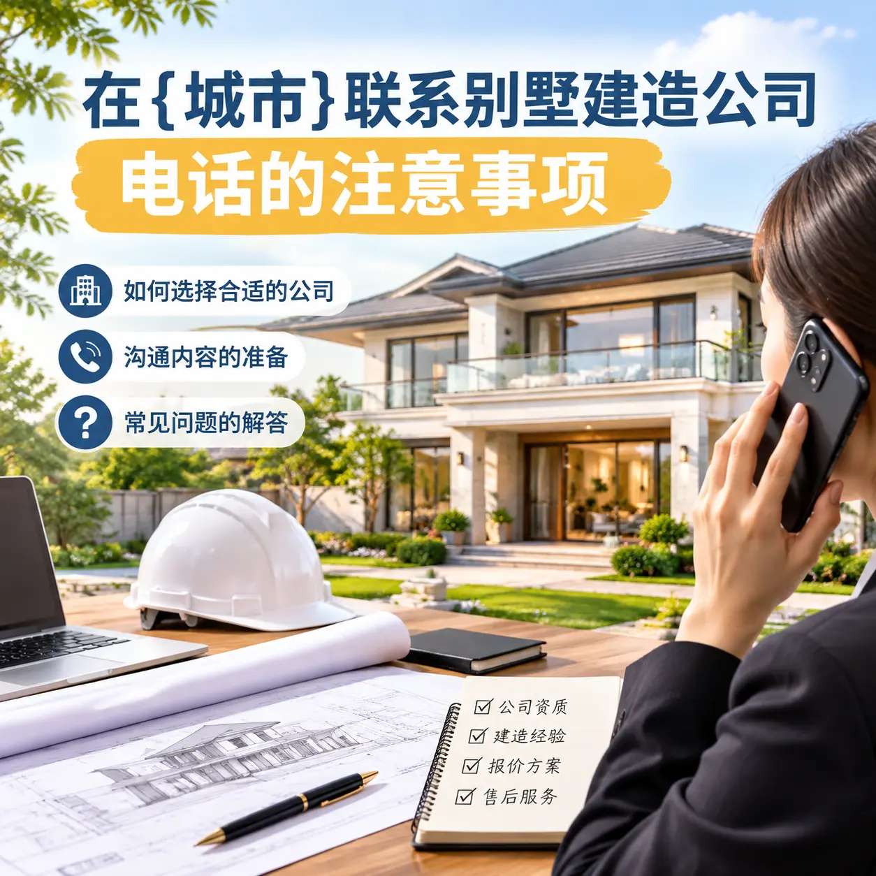 在陕西联系别墅建造公司电话的注意事项